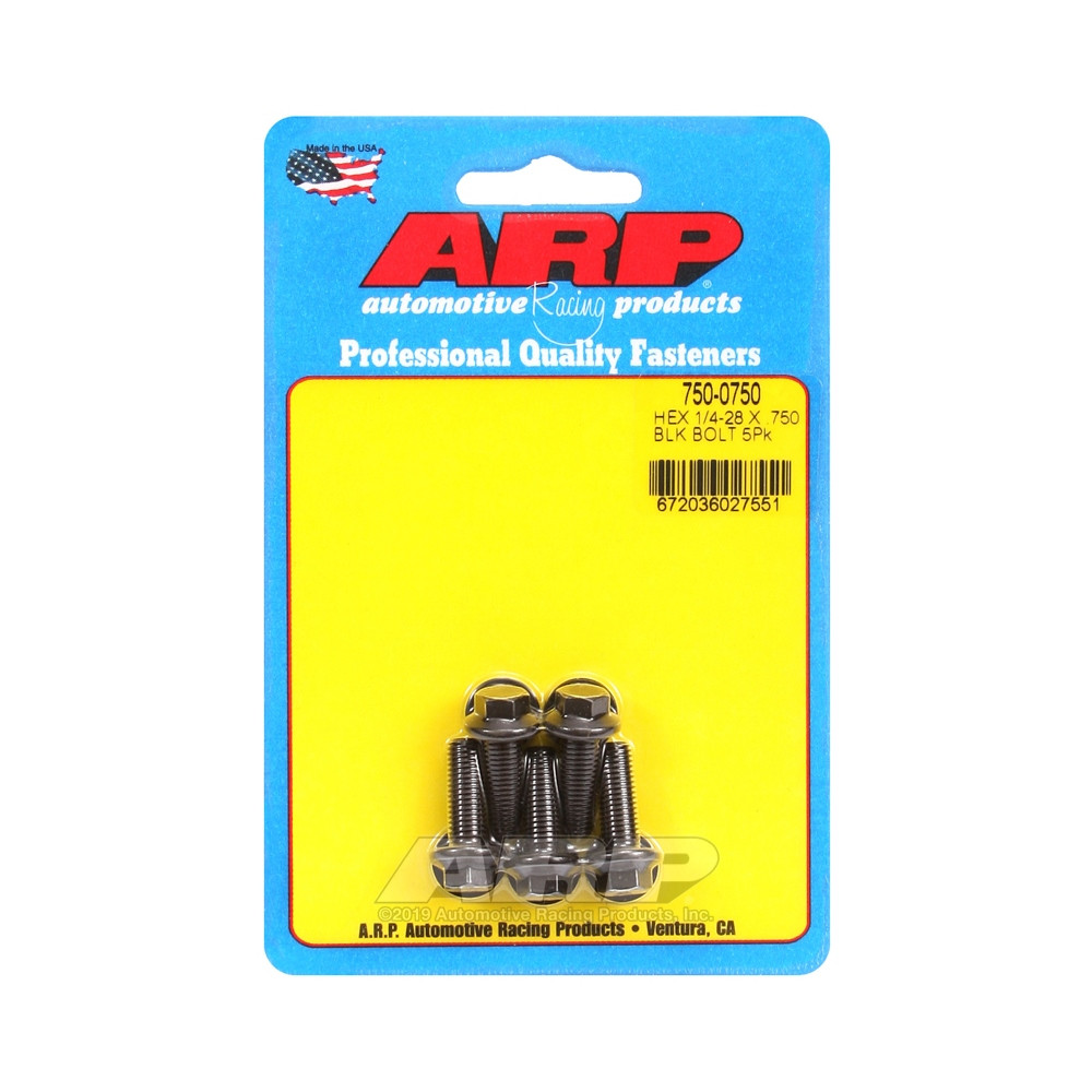 Boulonnerie universelle ARP 1/4-28 - Black Oxyde Hex x5 - ARP-750-0750 - 750-0750 - 3666618226644