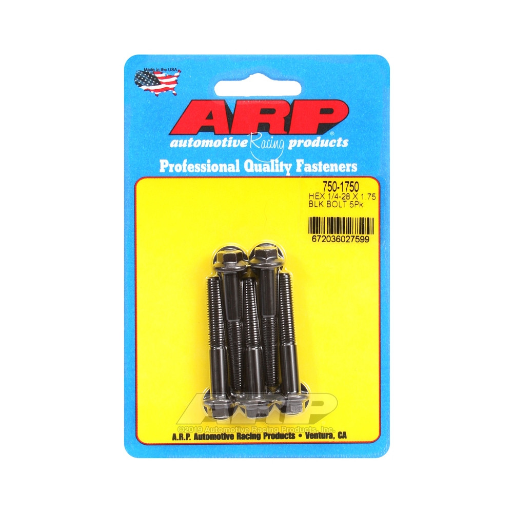Bullone universale ARP 1/4-28 - Esagono ossidato nero x5 - ARP-750-1750 - 750-1750 - 3666618226682