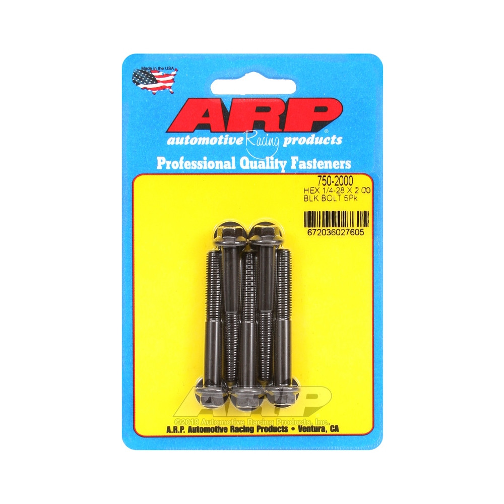 Boulonnerie universelle ARP 1/4-28 - Black Oxyde Hex x5 - ARP-750-2000 - 750-2000 - 3666618226699