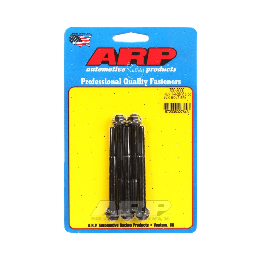 ARP Universal Bolt 1/4-28 - Black Oxyde Hex x5 - ARP-750-3000 - 750-3000 - 3666618226736