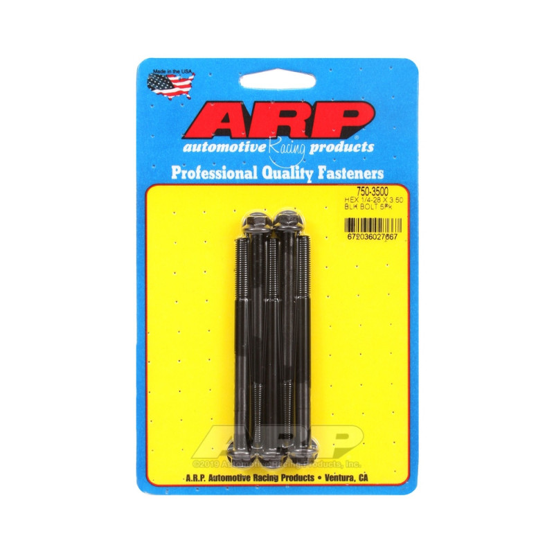 Bullone universale ARP 1/4-28 - Esagono ossidato nero x5 - ARP-750-3500 - 750-3500 - 3666618226750