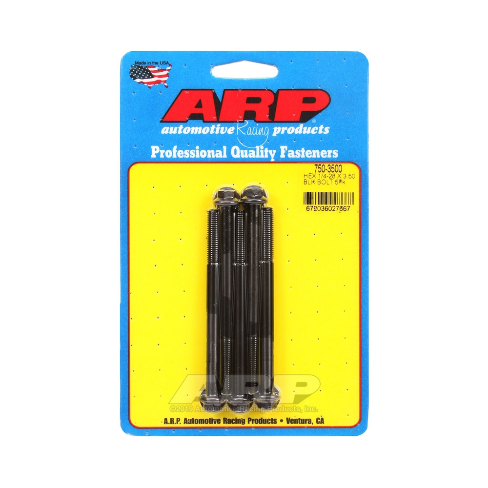 Universele bevestigingsmiddelen ARP 1/4-28 - zwart oxide zeskant x5 - ARP-750-3500 - 750-3500 - 3666618226750