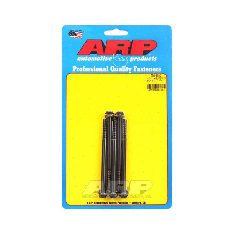 ARP Universal Bolt 1/4-28 - Black Oxyde Hex x5 - ARP-750-3750 - 750-3750 - 3666618226767