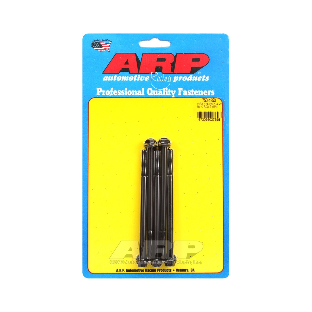 Universele bevestigingsmiddelen ARP 1/4-28 - zwart oxide zeskant x5 - ARP-750-4250 - 750-4250 - 3666618226781