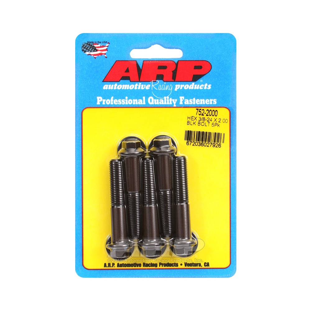 ARP Universal small head bolt 3/8-24 - Black Oxyde Hex x5 - ARP-752-2000 - 752-2000 - 3666618227054