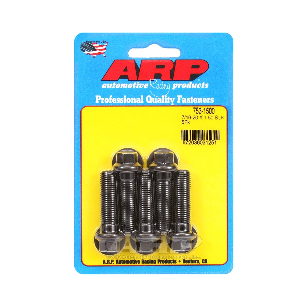 Set de șuruburi și piulițe universale ARP 7/16-20 – Șuruburi hexagonale cu finisaj negru oxidat, x5 - ARP-753-1500 - 753-1500 - 3666618227207
