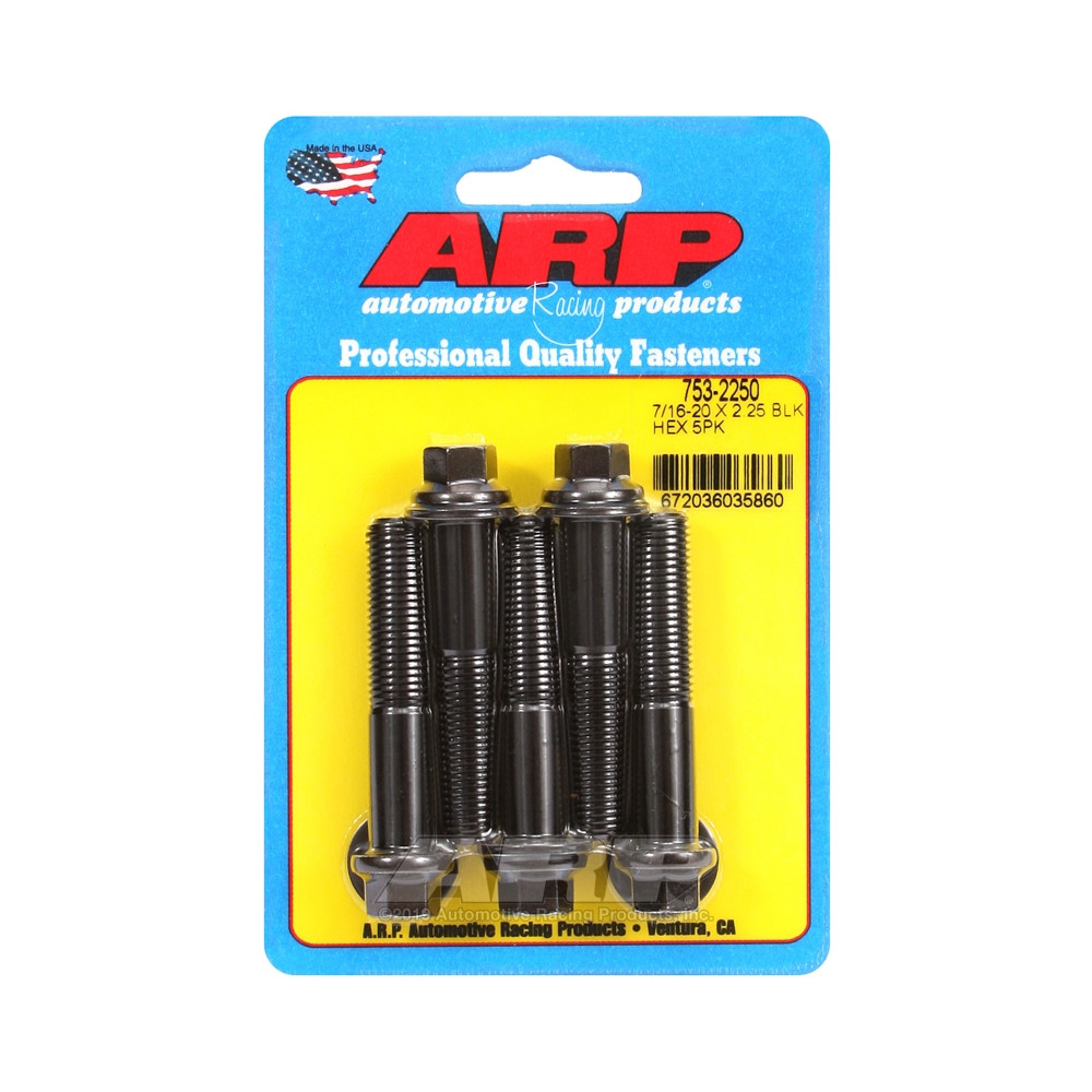 Boulonnerie universelle ARP 7/16-20 - Black Oxyde Hex x5 - ARP-753-2250 - 753-2250 - 3666618227238