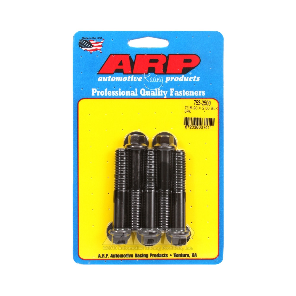 Universal Bolt ARP 7/16-20 - Black Oxyde Hex x5 - ARP-753-2500 - 753-2500 - 3666618227245