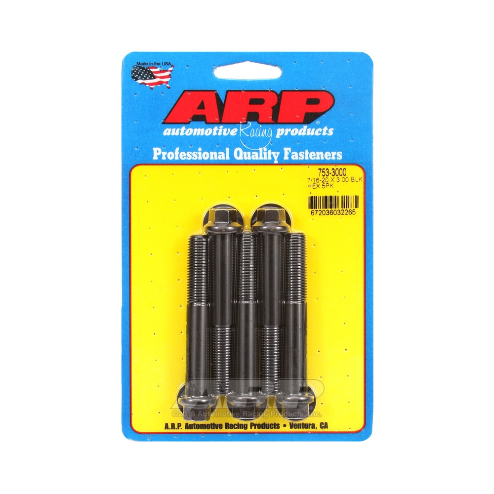 Universal Bolt ARP 7/16-20 - Black Oxyde Hex x5 - ARP-753-3000 - 753-3000 - 3666618227269