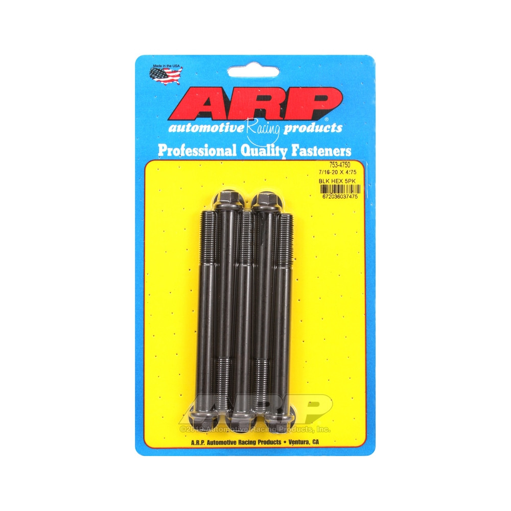 Universal Bolt ARP 7/16-20 - Black Oxyde Hex x5 - ARP-753-4750 - 753-4750 - 3666618227337