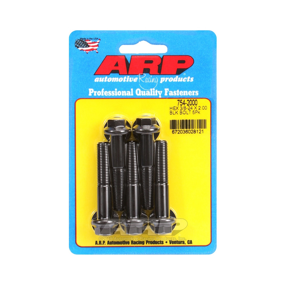 ARP Universal Head Bolt STD 3/8-24 - Black Oxide Hex x5 - ARP-754-2000 - 754-2000 - 3666618227405