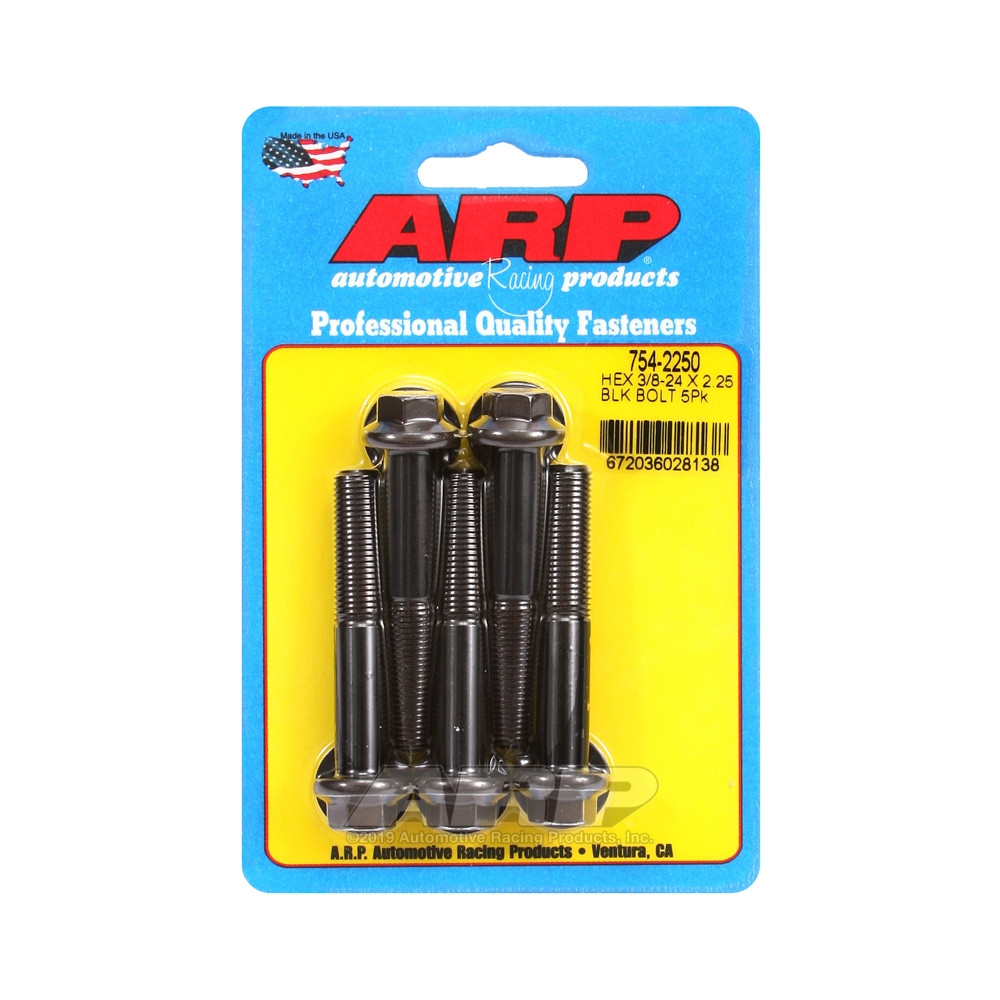 Șuruburi și piulițe universale ARP cu cap STD 3/8-24 – Hexagonale cu finisaj negru oxidat, set de 5 bucăți - ARP-754-2250 - 754-2250 - 3666618227412