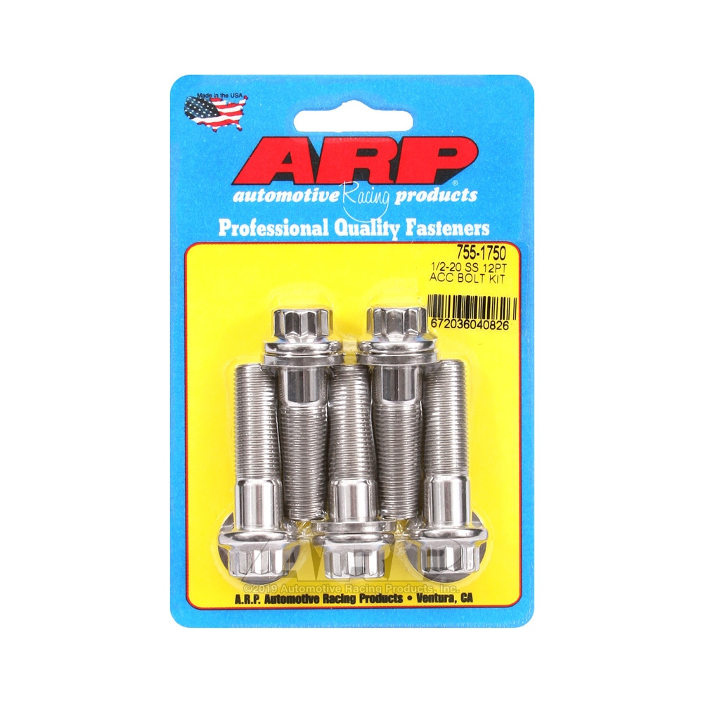 Set de șuruburi și piulițe universale ARP 1/2-20 – Oțel inoxidabil, 12 capete x 5 - ARP-755-1750 - 755-1750 - 3666618227528