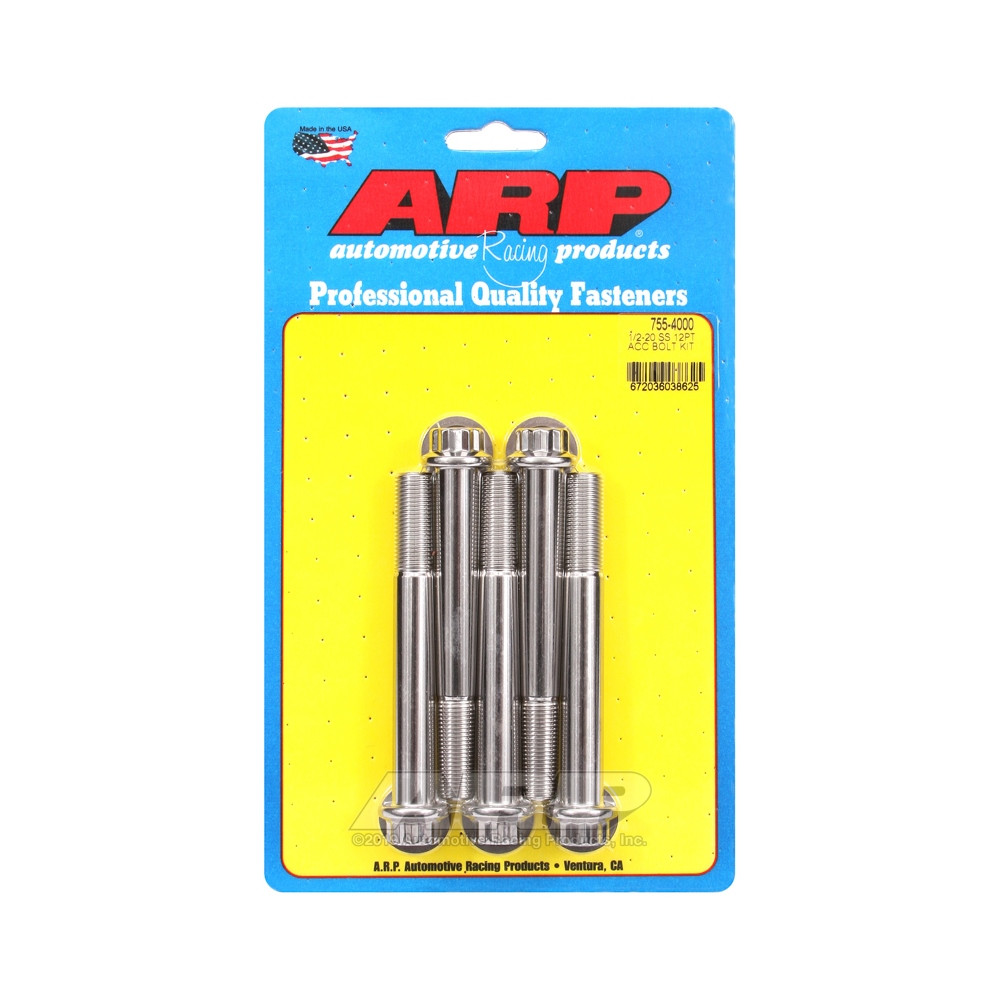 Set de șuruburi și piulițe universale ARP 1/2-20 – Oțel inoxidabil, 12 capete x 5 - ARP-755-4000 - 755-4000 - 3666618227610