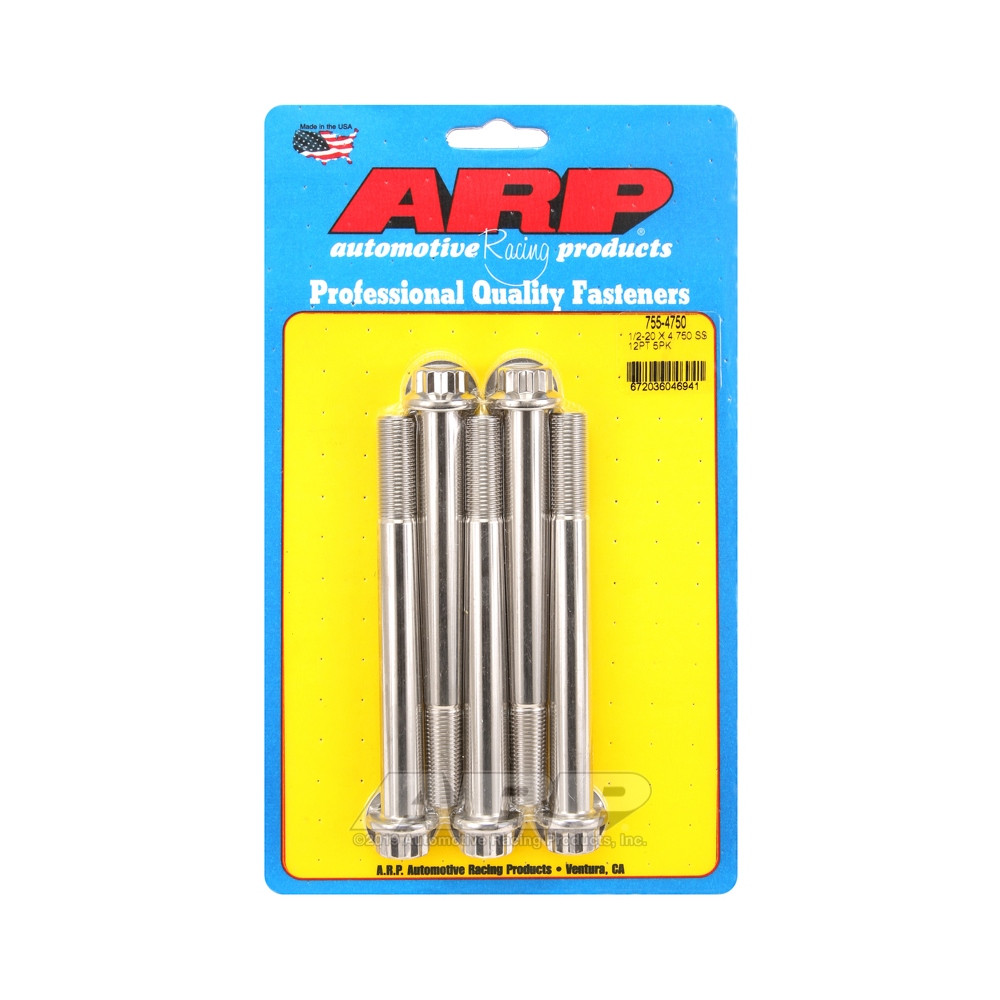 Universele bevestigingsmiddelen ARP 1/2-20 - Roestvrij staal 12 St x5 - ARP-755-4750 - 755-4750 - 3666618227641