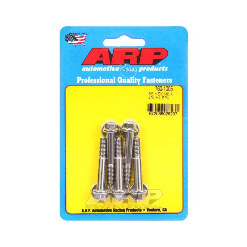 Bullone universale ARP M6 x 1,00 - Esagonale inox x5 - ARP-760-1005 - 760-1005 - 3666618228198