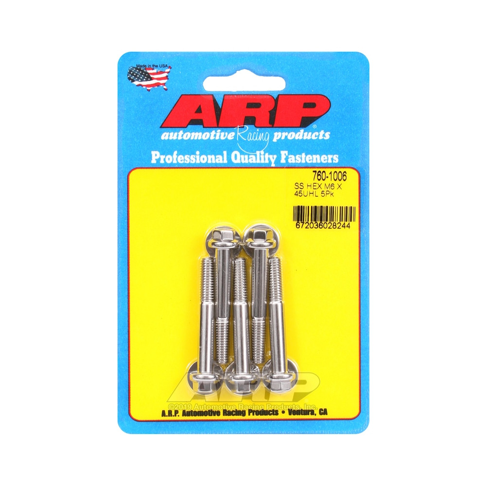 Boulonnerie universelle ARP M6 x 1.00 - Inox Hex x5 - ARP-760-1006 - 760-1006 - 3666618228204