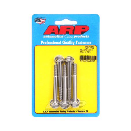 Universele bevestigingsmiddelen ARP M6 x 1,00 - Roestvrij staal Hex x5