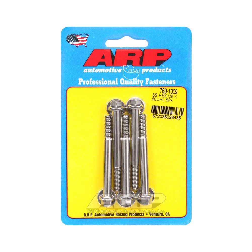 Boulonnerie universelle ARP M6 x 1.00 - Inox Hex x5 - ARP-760-1009 - 760-1009 - 3666618228235