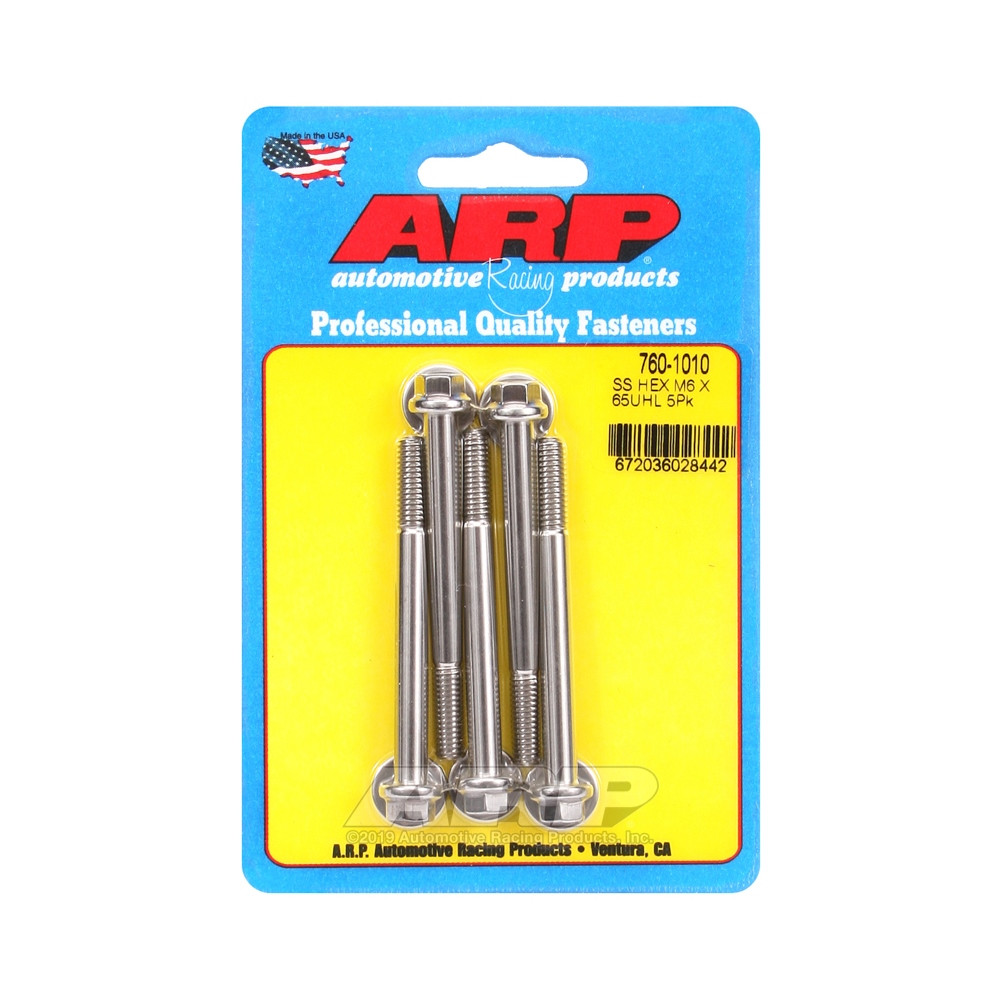 Universele bevestigingsmiddelen ARP M6 x 1,00 - Roestvrij staal Hex x5 - ARP-760-1010 - 760-1010 - 3666618228242
