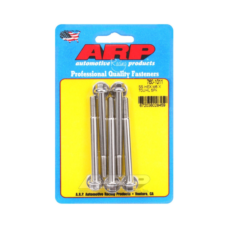 ARP Universal Bolt M6 x 1.00 - Stainless Hex x5 - ARP-760-1011 - 760-1011 - 3666618228259