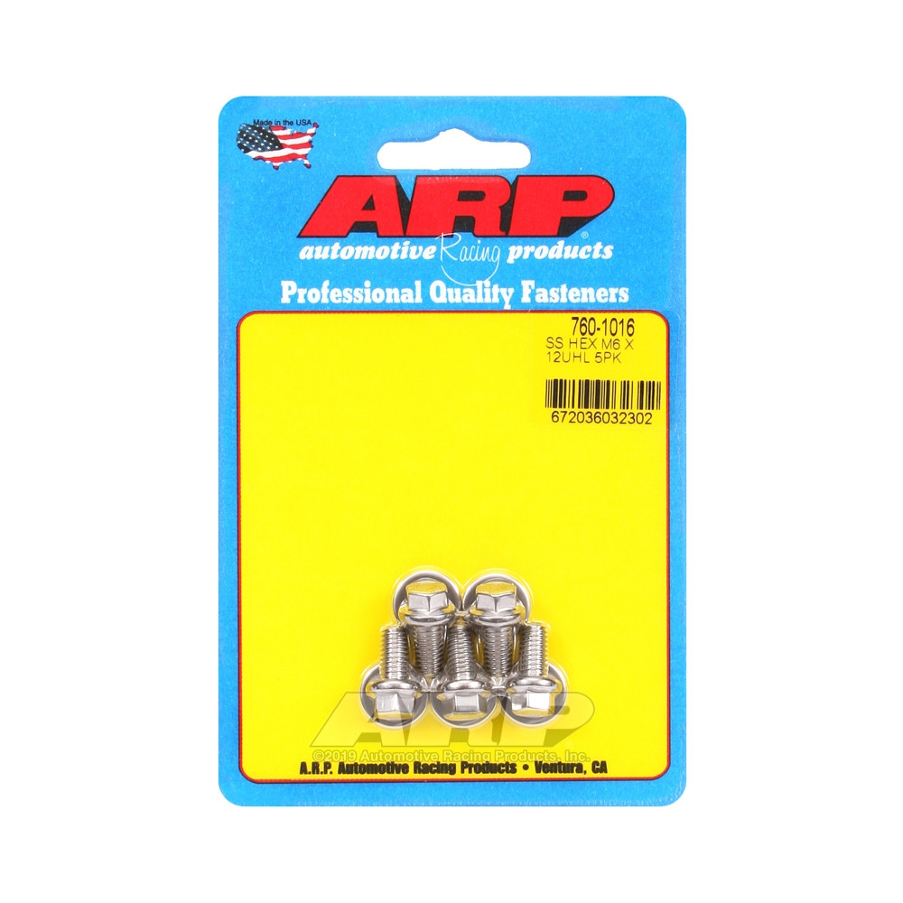 Șuruburi și piulițe universale ARP M6 x 1,00 – Oțel inoxidabil, cap hexagonal x5 - ARP-760-1016 - 760-1016 - 3666618228303
