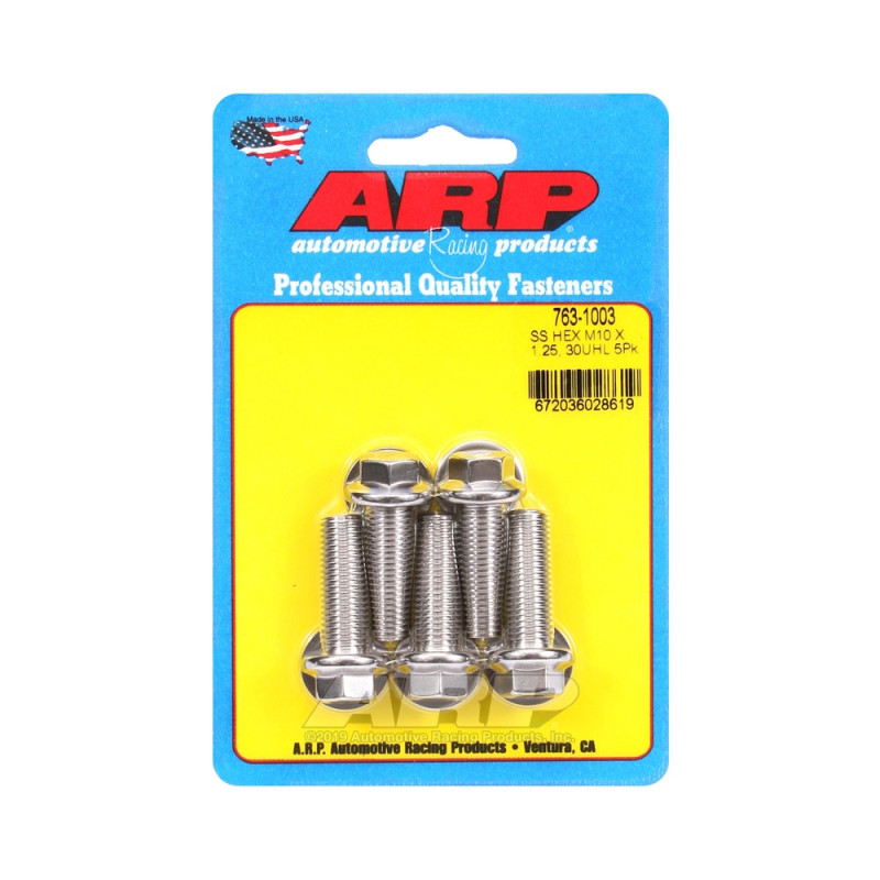 ARP Universal Bolt M10 x 1.25 - Stainless Hex x5 - ARP-763-1003 - 763-1003 - 3666618228679