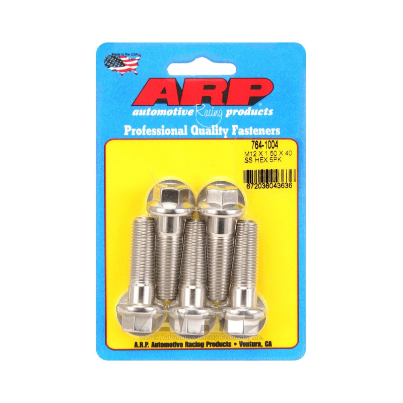 ARP Universal Bolt M12 x 1.50 - Stainless Hex x5 - ARP-764-1004 - 764-1004 - 3666618228808