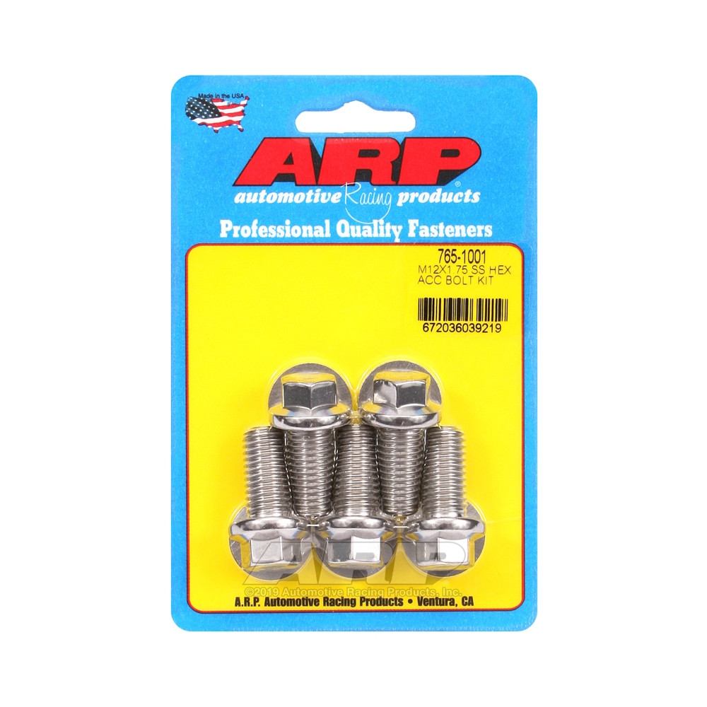 ARP Universal Bolt M12 x 1.75 - Stainless Hex x5 - ARP-765-1001 - 765-1001 - 3666618228884