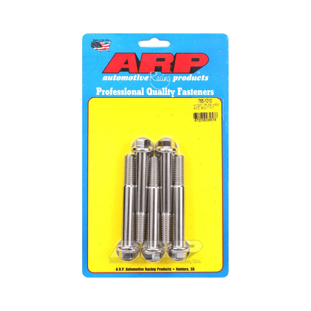 ARP Universal Bolt M12 x 1.75 - Stainless Hex x5 - ARP-765-1010 - 765-1010 - 3666618228976