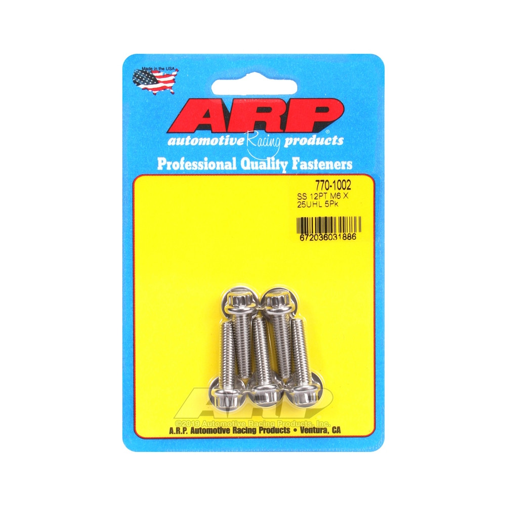 Bullone universale ARP M6 x 1,00 - Acciaio inox 12 punti x5 - ARP-770-1002 - 770-1002 - 3666618229003