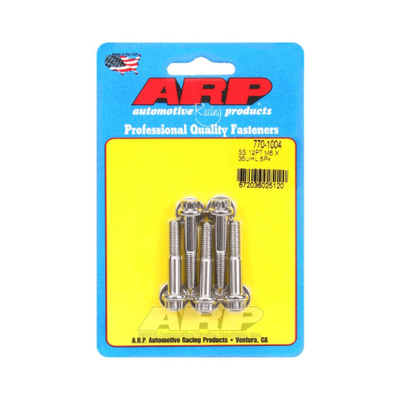 Boulonnerie universelle ARP M6 x 1.00 - Inox 12 Pts x5