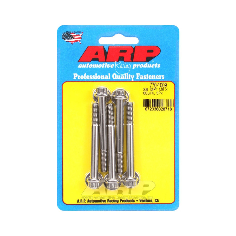 Bullone universale ARP M6 x 1,00 - Acciaio inox 12 pts x5 - ARP-770-1009 - 770-1009 - 3666618229072