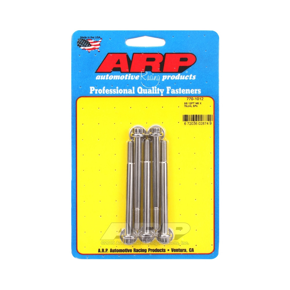 ARP Universal Bolt M6 x 1.00 - Stainless Steel 12 Pts x5 - ARP-770-1012 - 770-1012 - 3666618229102