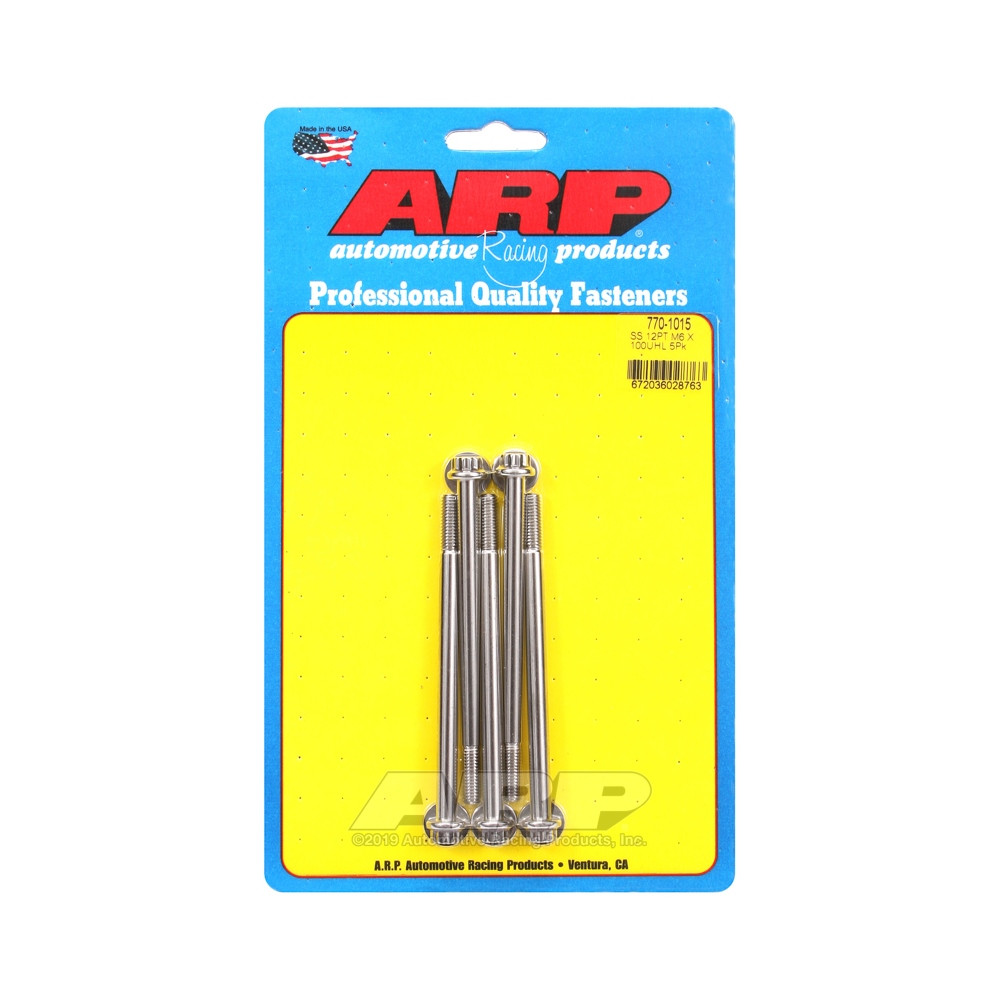 Șuruburi și piulițe universale ARP M6 x 1,00 – Oțel inoxidabil, 12 capete x 5 - ARP-770-1015 - 770-1015 - 3666618229133