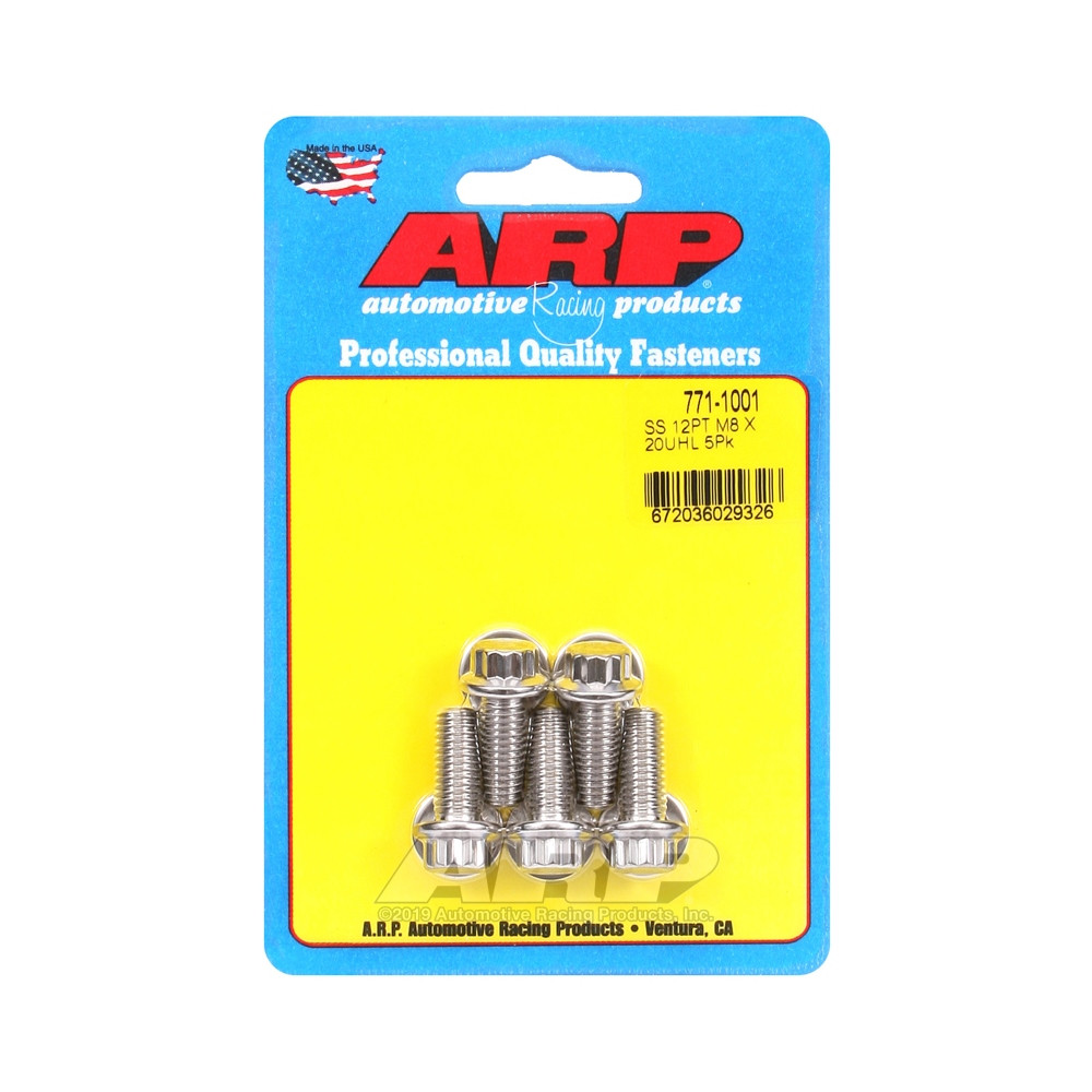 Bulloni universali ARP M8 x 1,25 - Acciaio inox 12 pezzi x5 - ARP-771-1001 - 771-1001 - 3666618229171