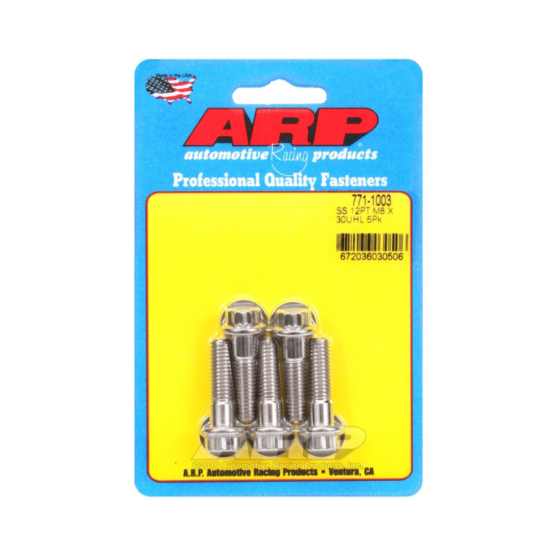 ARP Universal Bolt M8 x 1.25 - Stainless Steel 12 Pts x5 - ARP-771-1003 - 771-1003 - 3666618229195