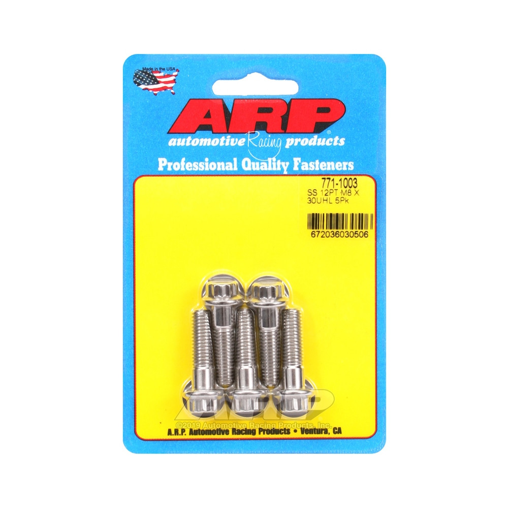Universele bouten ARP M8 x 1,25 - Roestvast staal 12 stuks x5 - ARP-771-1003 - 771-1003 - 3666618229195