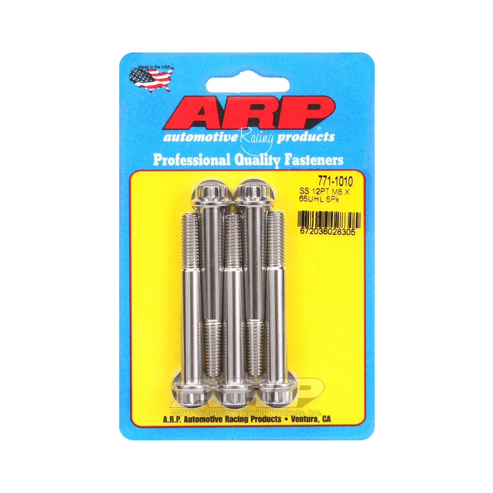 Set de șuruburi și piulițe universale ARP M8 x 1,25 – Oțel inoxidabil, 12 bucăți x 5 - ARP-771-1010 - 771-1010 - 3666618229263