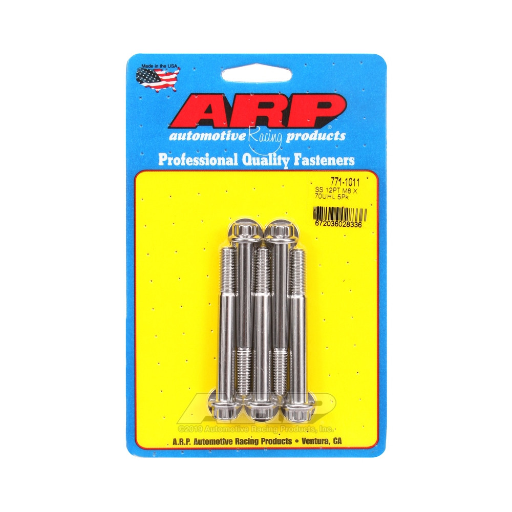 Set de șuruburi și piulițe universale ARP M8 x 1,25 – Oțel inoxidabil, 12 bucăți x 5 - ARP-771-1011 - 771-1011 - 3666618229270