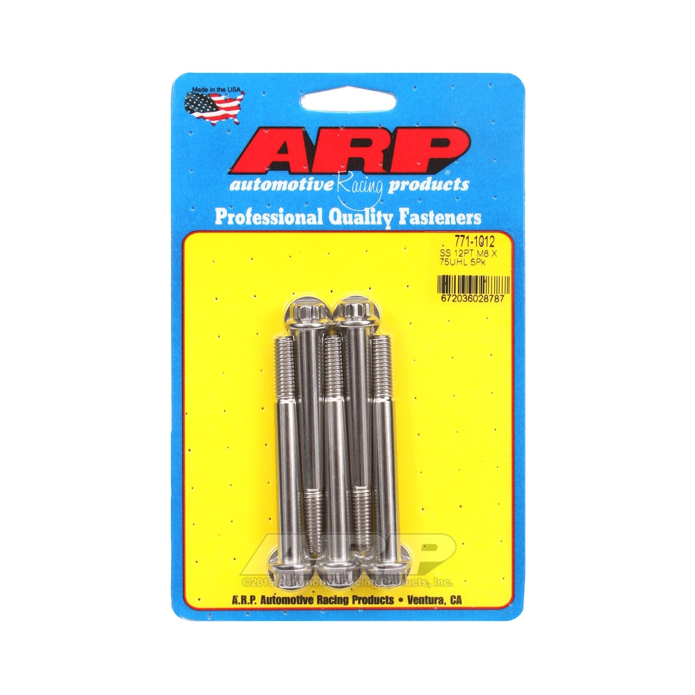 Universele bouten ARP M8 x 1,25 - Roestvast staal 12 stuks x5 - ARP-771-1012 - 771-1012 - 3666618229287