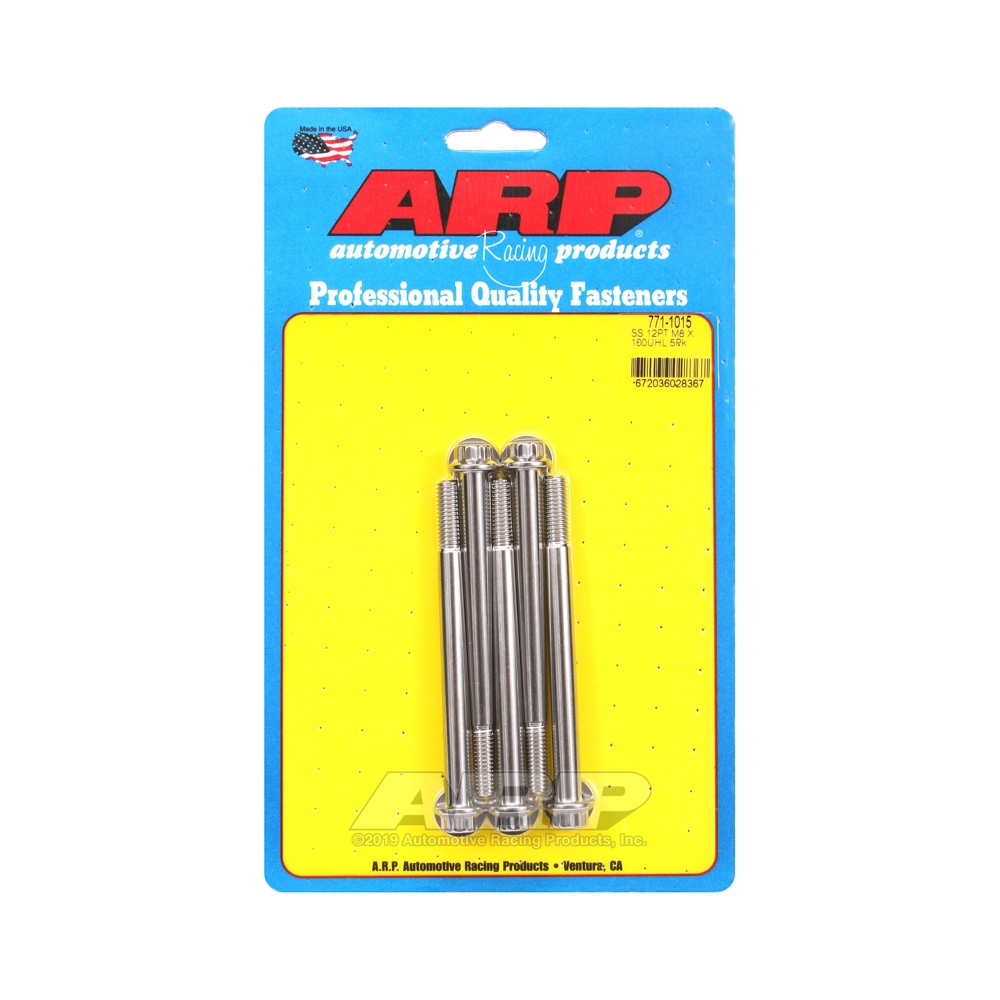 Set de șuruburi și piulițe universale ARP M8 x 1,25 – Oțel inoxidabil, 12 bucăți x 5 - ARP-771-1015 - 771-1015 - 3666618229317