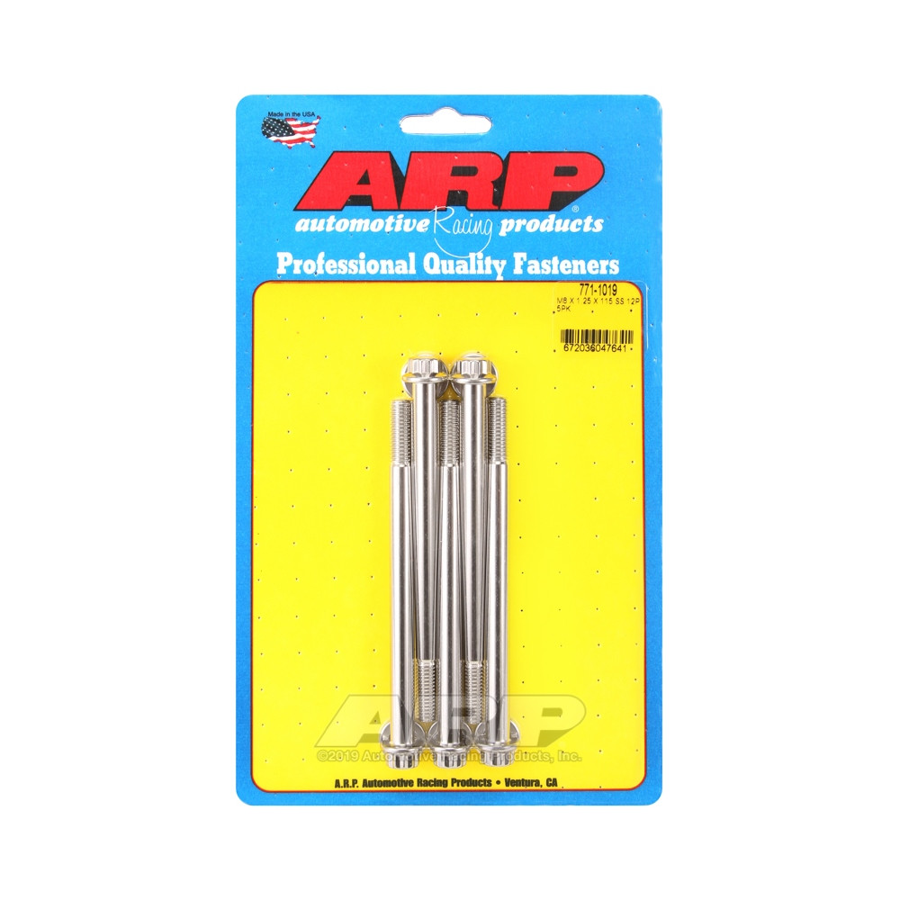 Universele bouten ARP M8 x 1,25 - Roestvast staal 12 stuks x5 - ARP-771-1019 - 771-1019 - 3666618229355