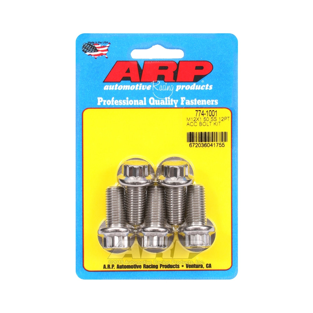 Bulloni universali ARP M12 x 1,50 - Acciaio inox 12 pezzi x5 - ARP-774-1001 - 774-1001 - 3666618229614