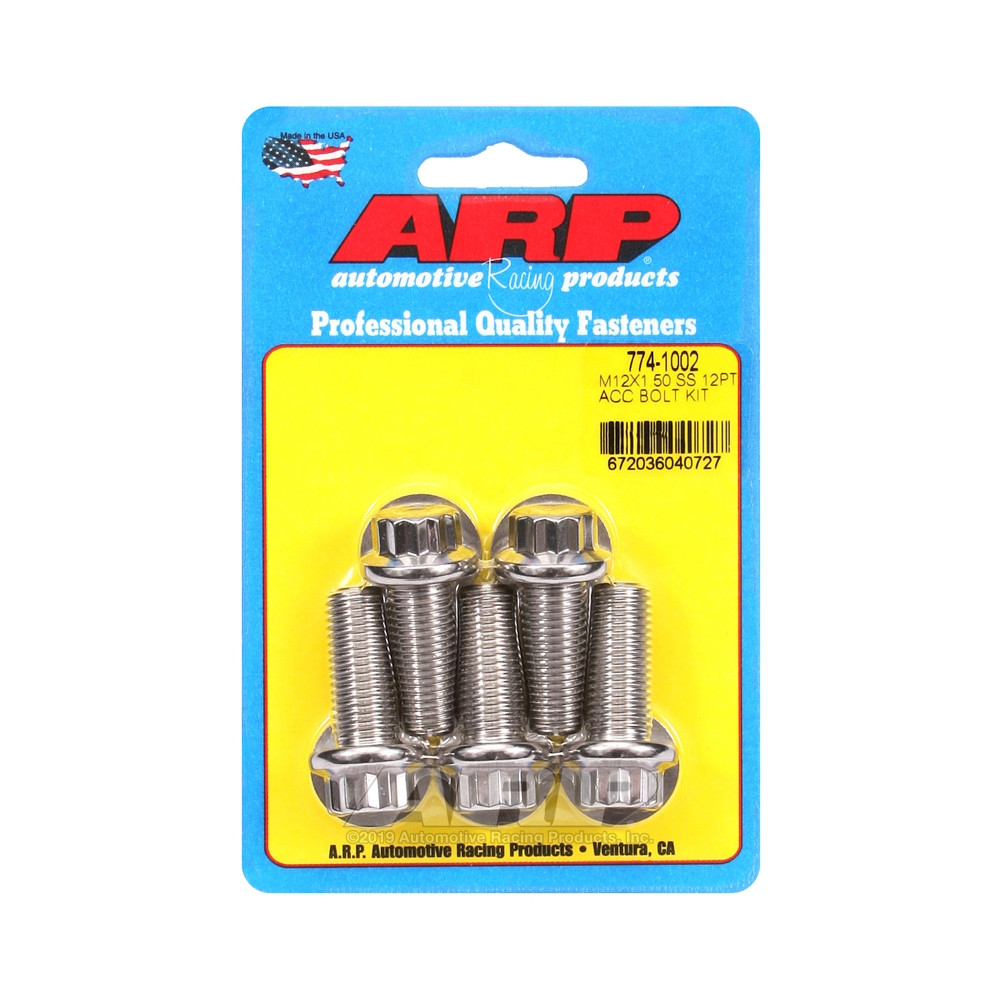 Bulloni universali ARP M12 x 1,50 - Acciaio inox 12 pezzi x5 - ARP-774-1002 - 774-1002 - 3666618229621