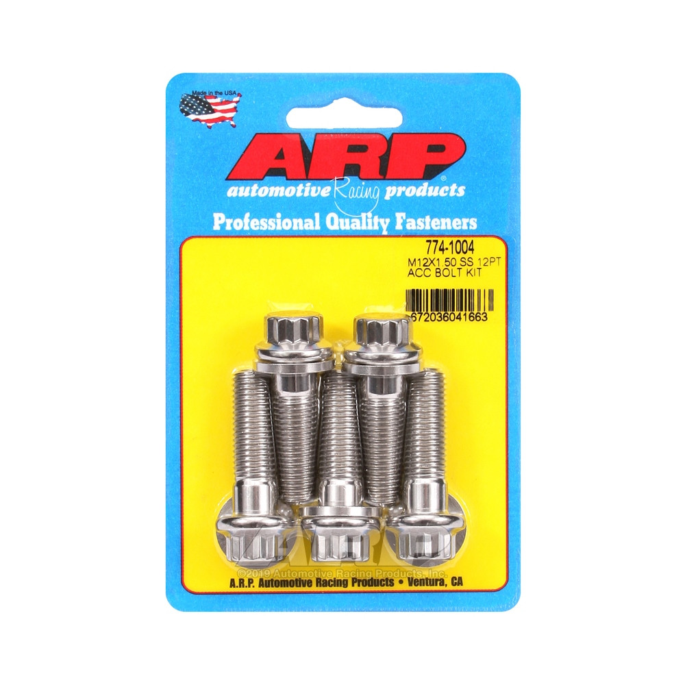 ARP Universal Bolts M12 x 1.50 - Stainless Steel 12 Pts x5 - ARP-774-1004 - 774-1004 - 3666618229645