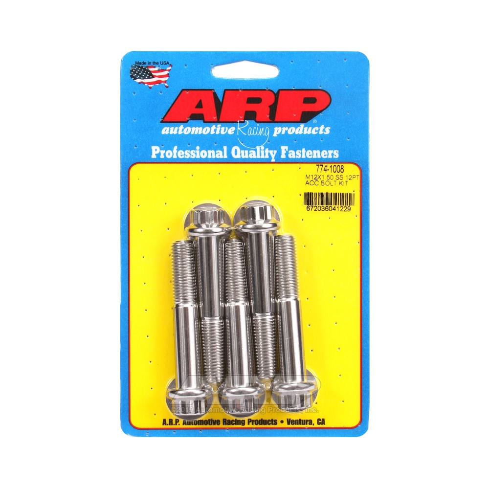 Set de șuruburi și piulițe universale ARP M12 x 1,50 – Oțel inoxidabil, 12 bucăți x 5 - ARP-774-1008 - 774-1008 - 3666618229683