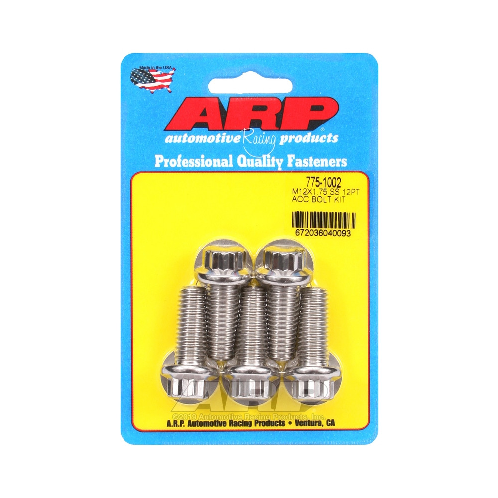 Bulloni universali ARP M12 x 1,75 - Acciaio inox 12 pezzi x5 - ARP-775-1002 - 775-1002 - 3666618229737