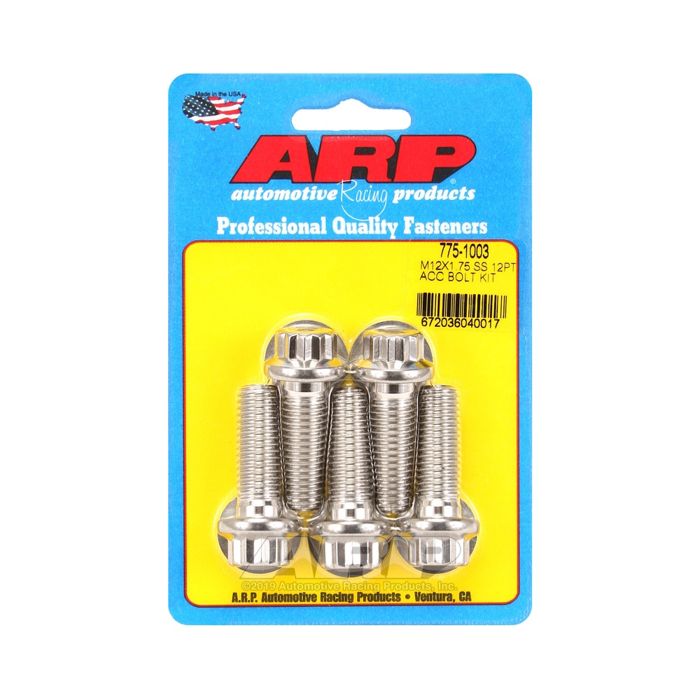 ARP Universal Bolt M12 x 1.75 - Stainless Steel 12 Pts x5 - ARP-775-1003 - 775-1003 - 3666618229744