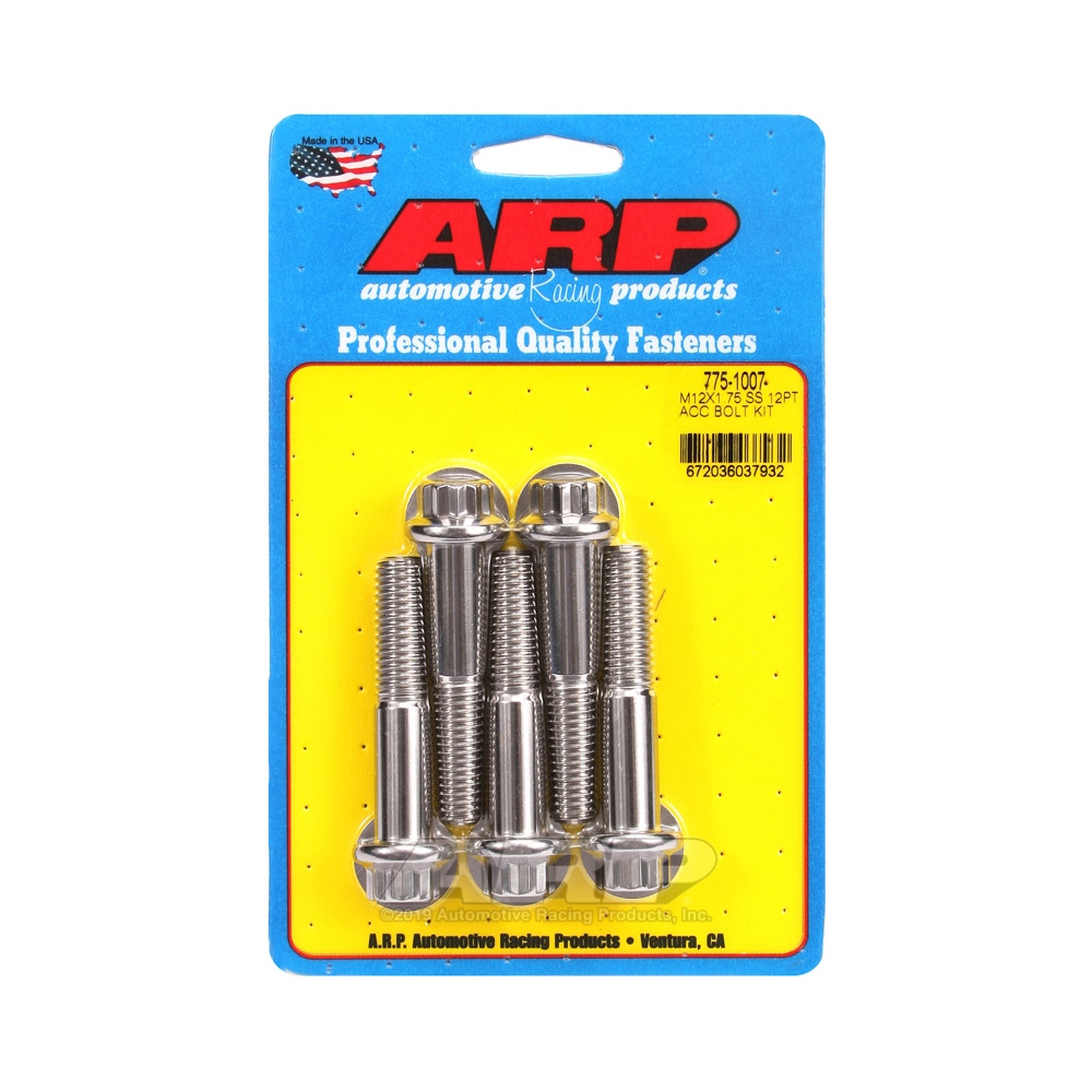 Bulloni universali ARP M12 x 1,75 - Acciaio inox 12 pezzi x5 - ARP-775-1007 - 775-1007 - 3666618229782
